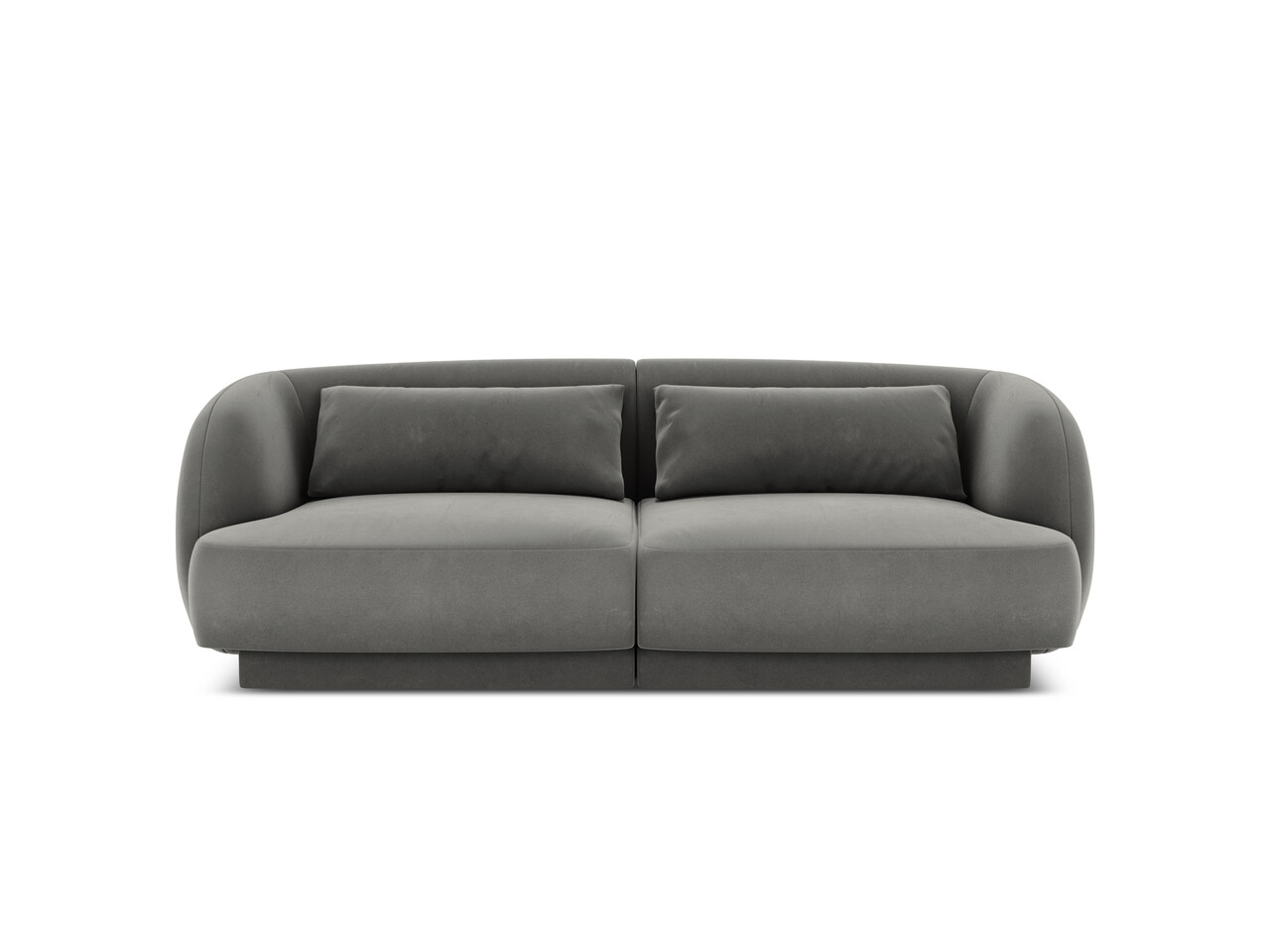 Canapea 2 locuri, Tulum, Cosmopolitan Design, 180x90x70 cm, catifea, gri deschis - imagine 7